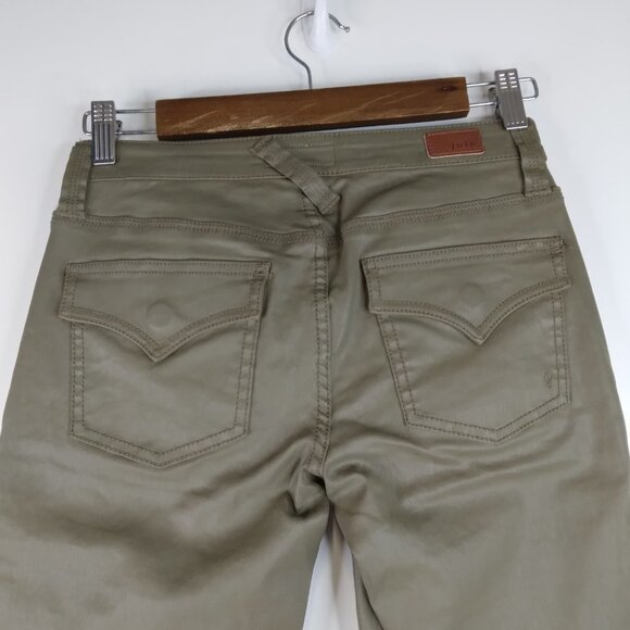 Joie Park Skinny Waxed Green Cargo Pants Size 23 - Picture 11 of 16